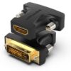 Adaptador HDMI a DVI Macho - 1080p@60Hz - Chapado en Oro - Negro
