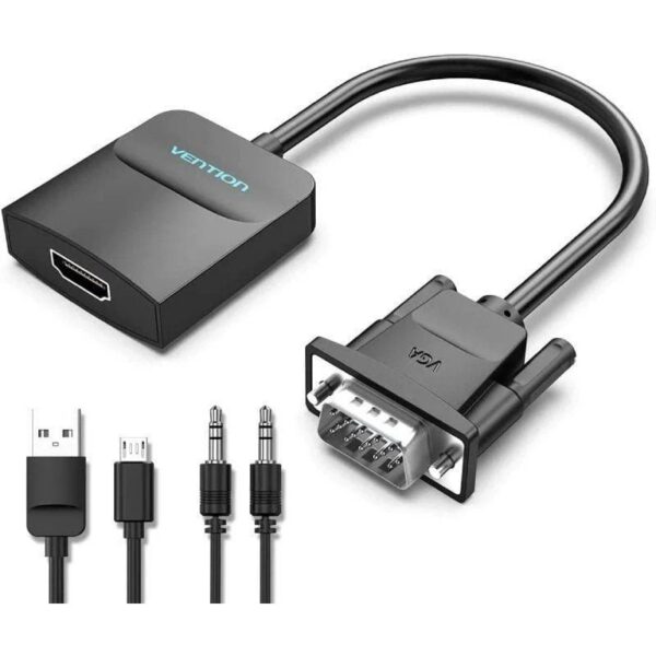 Convertidor VGA a HDMI 1080p Full HD - Adaptador Plug & Play con Audio