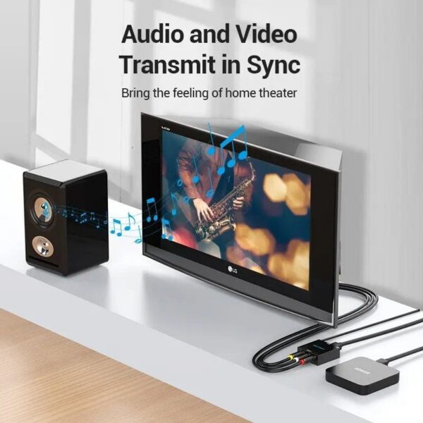 Convertidor HDMI a RCA Vention AEEB0 - Conexión de TV a Sistema de Cine en Casa