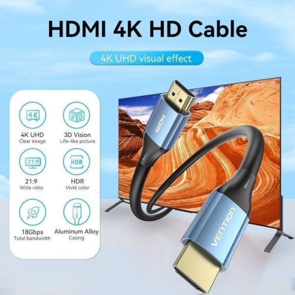 Cable HDMI 2.0 4K 10m - Alta Velocidad y Calidad de Imagen