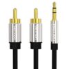 Cable Estéreo Vention BCFBF - Jack 3.5 a 2x RCA Macho, 1m - Negro