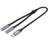 Cable Adaptador USB Tipo-C a Jack 3.5mm - 30cm - Gris