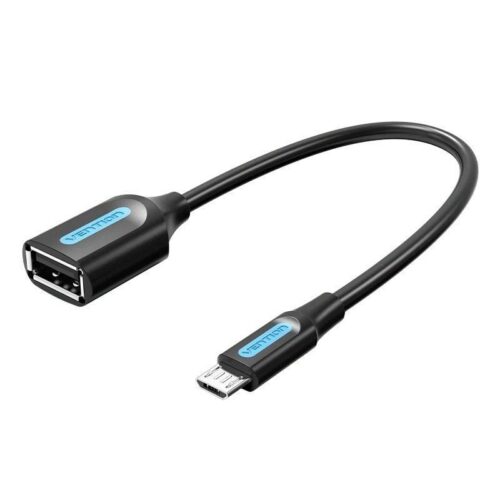 Cable USB 2.0 MicroUSB Macho - USB Hembra, 480 Mbps, 15 cm, Negro