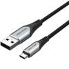 art_ven-cab20cochh_1-1 Cable USB 2.0 Micro USB Reversible Vention - 2m - Carga Rápida 3A - Gris