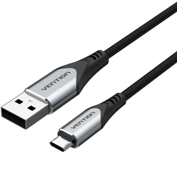 art_ven-cab20cochh_1-1 Cable USB 2.0 Micro USB Reversible Vention - 2m - Carga Rápida 3A - Gris