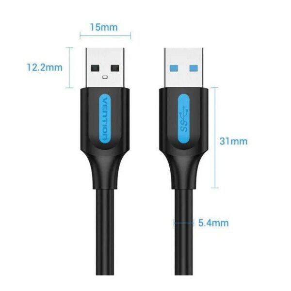 Cable USB 3.0 Vention CONBD - 50cm - 5Gbps - Negro