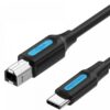 art_ven-cab20cqubf_1-1 Cable USB 2.0 Tipo-C a Tipo-B para Impresoras - 1m - 480 Mbps - Negro