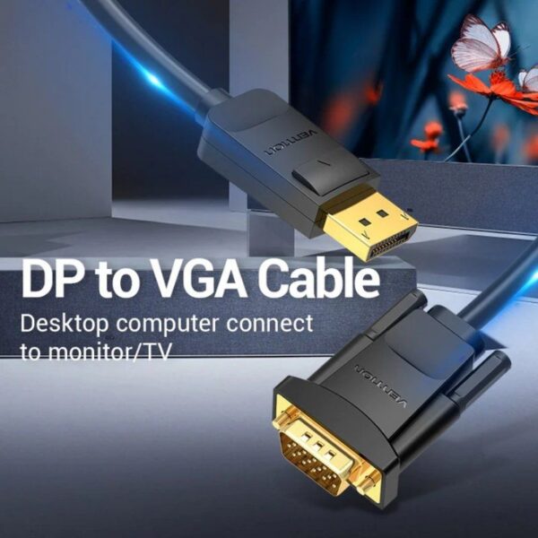 Cable Conversor DisplayPort a VGA Macho - 1.5m - Negro