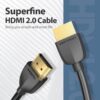 Cable HDMI 2.0 4K Ultra HD - 50 cm - Negro - Alta Velocidad y Portátil