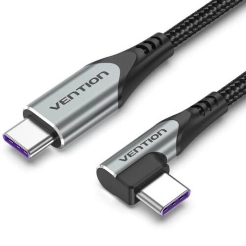 Cable USB-C 90° Vention TAKHF - 1m, 100W, 480Mbps - Gris