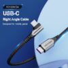 Cable USB-C 90° Vention TAKHF - 1m, 100W, 480Mbps - Gris