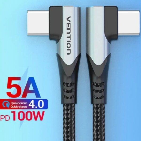Cable USB-C 90º 50cm - Carga Rápida 100W y 480Mbps