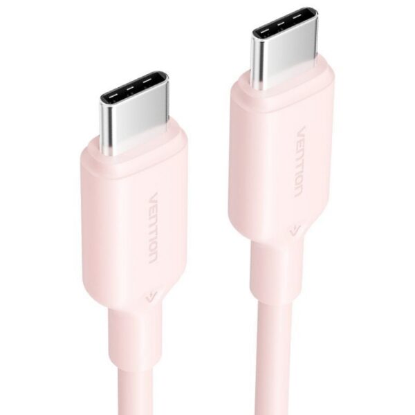 Cable USB-C a USB-C Rosa 3A 60W - 1m - Alta Velocidad 480Mbps