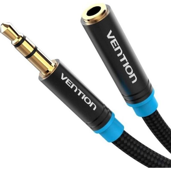 Cable Estéreo Vention VAB-B06-B200-M - 2m - Negro - Jack 3.5 Macho a Hembra