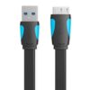 Cable USB 3.0 Vention VAS-A12-B100 - MicroUSB Macho a USB Macho, 1m, Azul y Negro