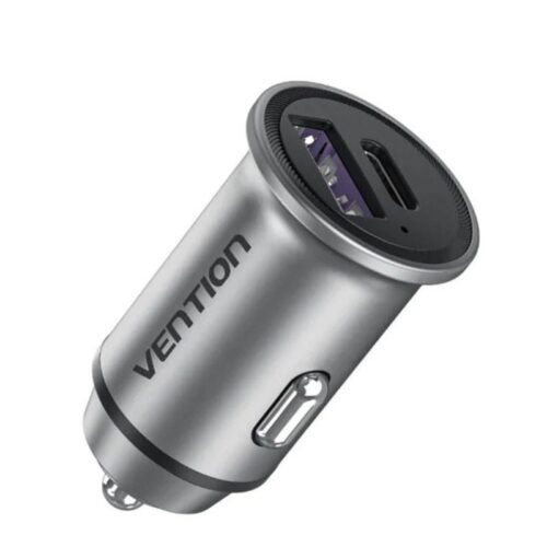 Cargador de Coche Rápido Vention 30W - USB-C + USB