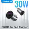 Cargador de Coche Rápido Vention 30W - USB-C + USB