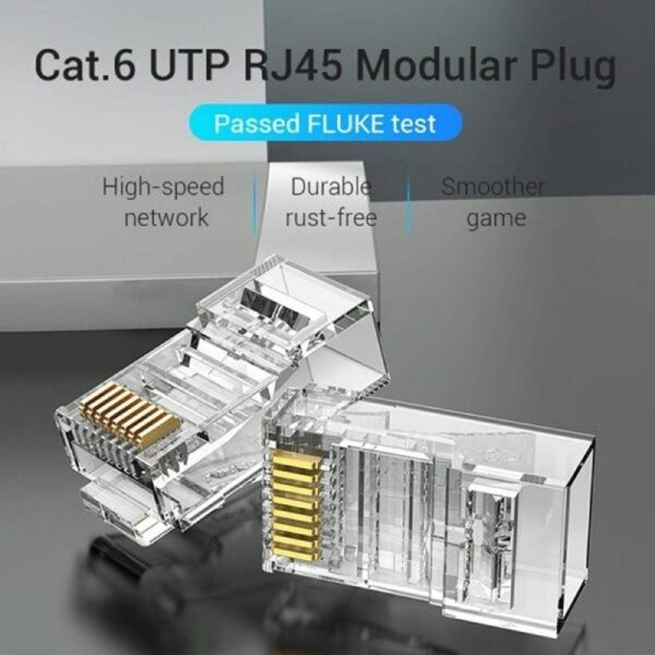 Conector RJ45 Cat.6 UTP - 100 Unidades - Alta Velocidad y Durabilidad