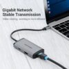 Docking USB-C Vention 6 en 1: 4K HDMI, 3xUSB, RJ45 y Carga Rápida