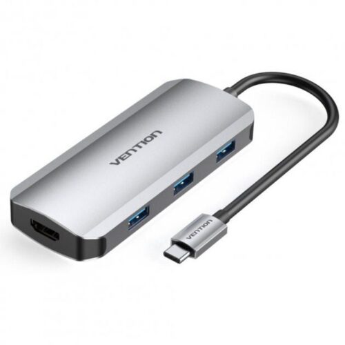 Docking USB-C Vention 6 en 1: 1 HDMI, 3 USB 3.0, 2 USB-C (100W PD)