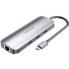 Docking USB Tipo-C Vention TOLHB/ 1xHDMI 4K/ 3xUSB/ 1xUSB Tipo-C PD/ 1xRJ45/ 1xLector Tarjetas SD/ 1x MicroSD/ Jack 3.5/ Gris
