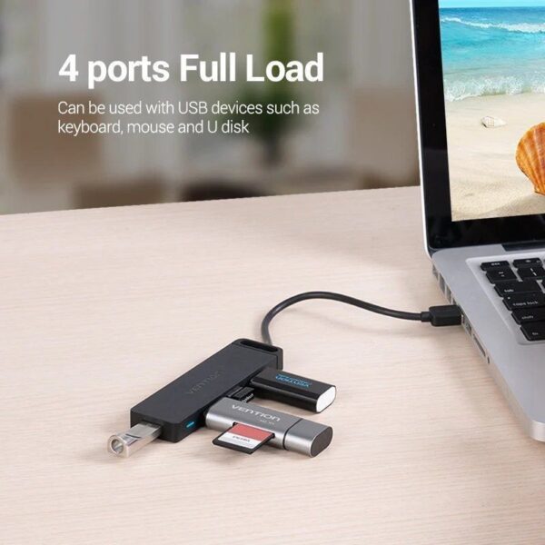 Hub USB 2.0 de 4 Puertos - Expansión Rápida para tu PC