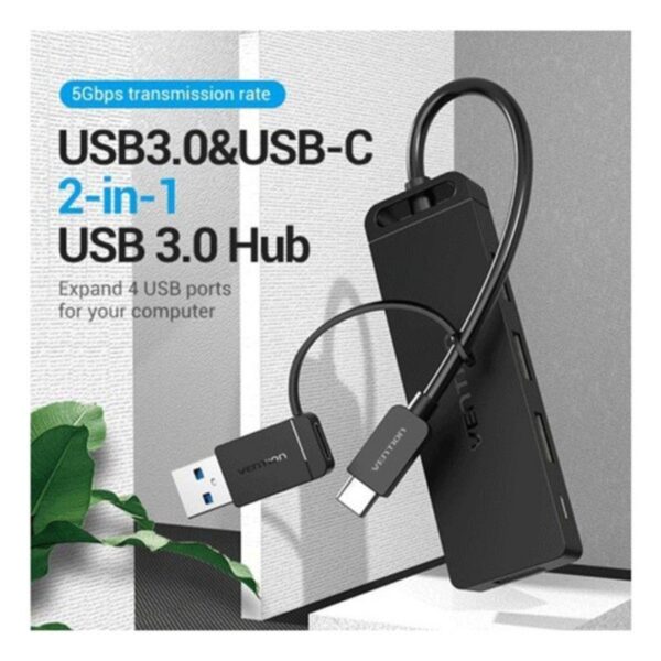 art_ven-hub20chtbb_2 Hub USB 3.0 y Tipo-C Vention CHTBB - 4 Puertos USB + 1 Tipo-C PD
