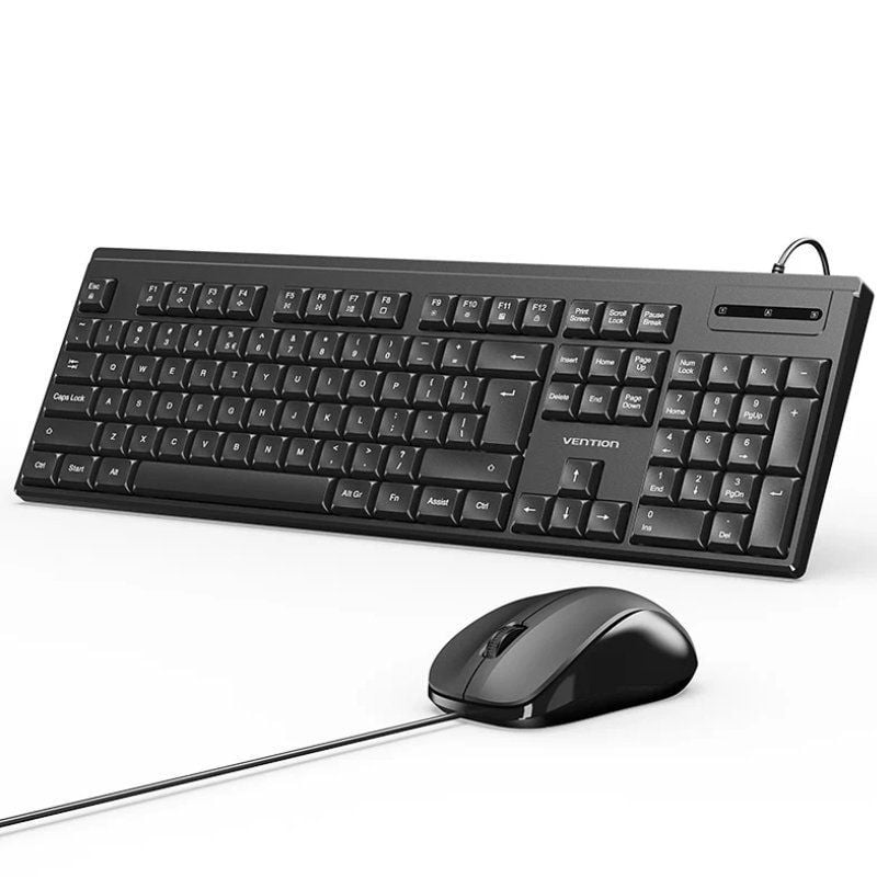 Teclado y Ratón Vention Combo KTYBG-EN - Pack Cableado Negro