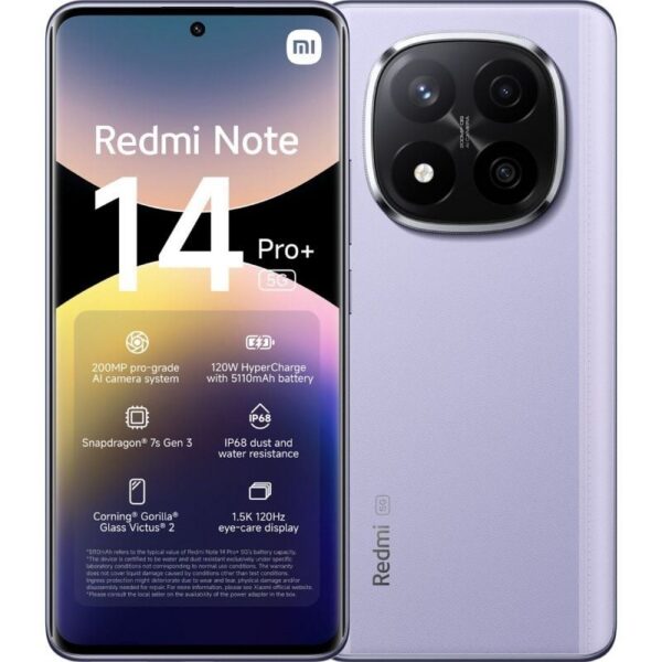 Xiaomi Redmi Note 14 Pro+ 8GB/256GB 5G - Púrpura - 6.67"