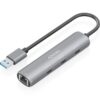 Hub USB Aisens ASUC-4P037-GR/ 3xUSB Tipo-C/ 1xRJ45/ Gris