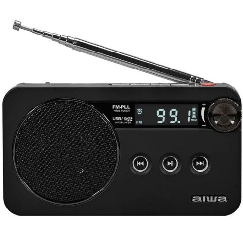 Radio Portátil Aiwa RS-77PLLBK - Reproductor MP3 con Batería Recargable y USB