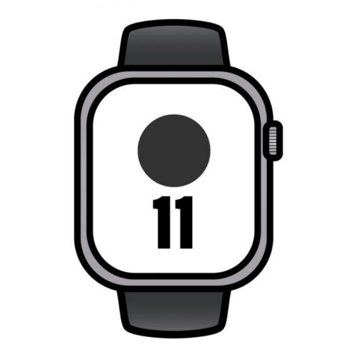 art_apl-watch20mfc94qlbardera_1 Apple Watch Series 11/ GPS/ Cellular/ 46mm/ Aluminio Gris Espacial/ Correa Deportiva Negra S/M