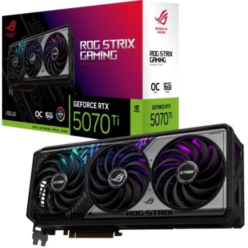 Tarjeta Gráfica ASUS ROG Strix RTX 5070 Ti OC 16GB GDDR7 - Potencia y Refrigeración Avanzada