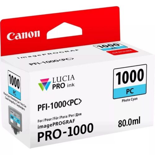 Cartucho de Tinta Cian Canon PFI-1000PC - Calidad Fotográfica Profesional