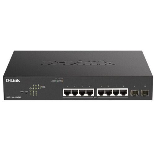 Switch D-Link DGS-1100-10MPV2 10 Puertos Gigabit PoE+ con Gestión Web