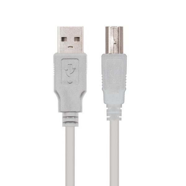Cable USB 2.0 Impresora Nanocable 1m Beige - Conexión Rápida y Fiable