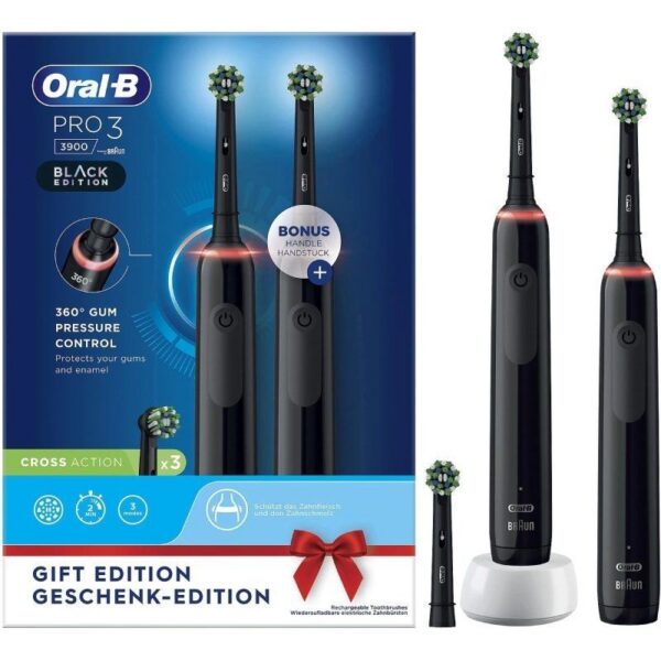 art_orab-pae20cep20p320390020duo20bk_2 Cepillo Dental Oral-B Pro 3 3900 Duo Black Edition/ Pack 2 Uds