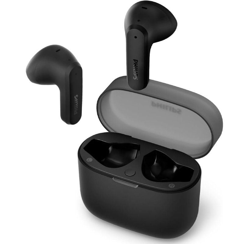 Auriculares Bluetooth Philips TAT2139BK - 28h Autonomía con Estuche de Carga - Sonido Dinámico y Resistente al Agua