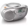Radio CD Philips AZ127/12 con Cable, a Pilas y Refuerzo de Graves - Gris