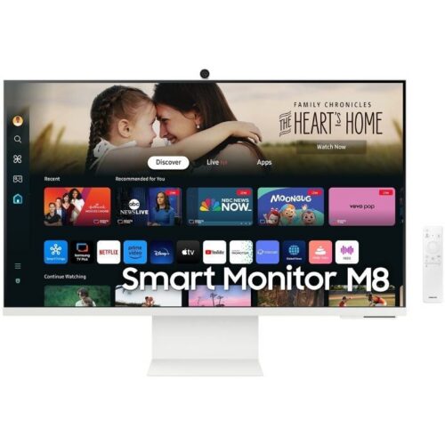 art_sam-m20s32dm801uu_1 Smart Monitor Samsung M8 S32DM801UU 32"/ 4K/ Multimedia/ Regulable en altura/ Smart TV/ Webcam/ Blanco