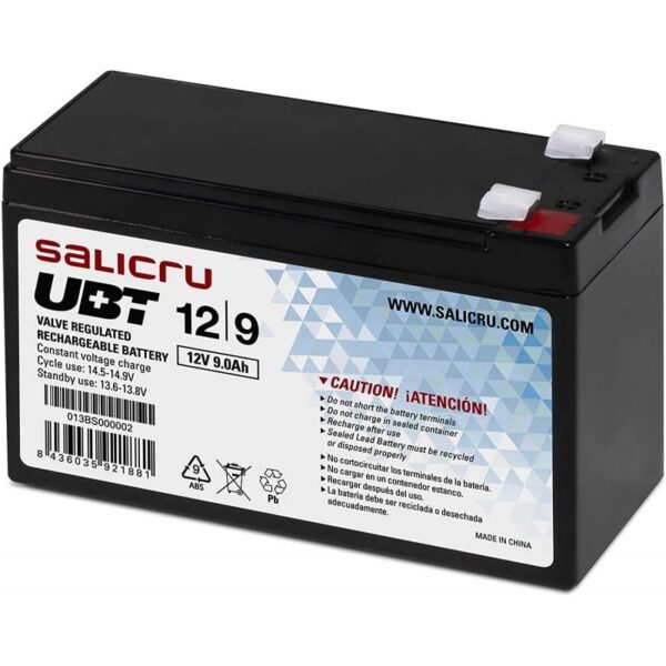 Batería Salicru UBT 12/9 - Compatible con SAI Salicru, Alta Capacidad y Durabilidad