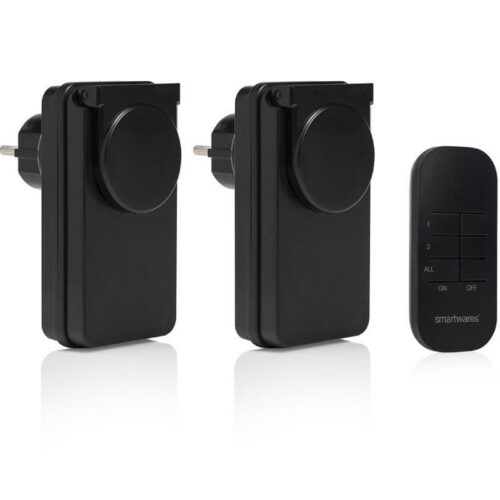 Smartwares SH4-99654 - Set de 2 Interruptores Exterior con Mando a Distancia