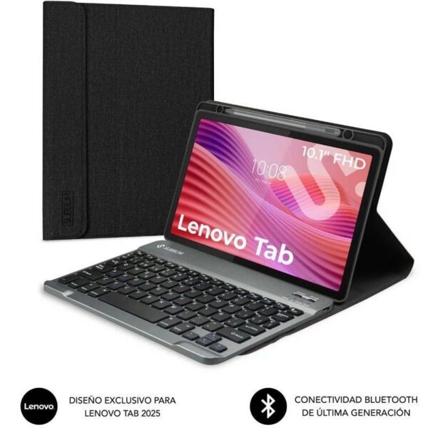 Funda con Teclado Bluetooth Subblim Shock para Lenovo Tab 10.1" 2025 - Protección 360° y Soporte Ajustable