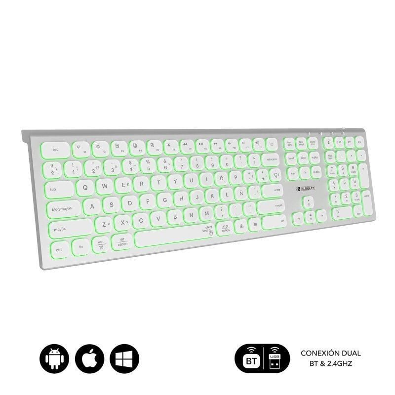Teclado Inalámbrico SUBBLIM Master - Bluetooth 5.2 + RF 2.4G, Retroiluminado, Multidispositivo