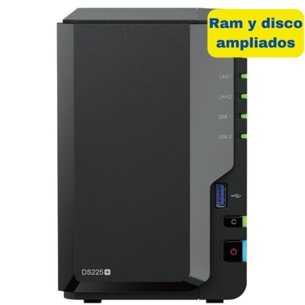 art_syn-nas20ds22520plus206gb208tb_1-1 Synology DiskStation DS225+ NAS 2 Bahías - 8TB - 2.5GbE - Ideal para Hogar y Pequeñas Empresas