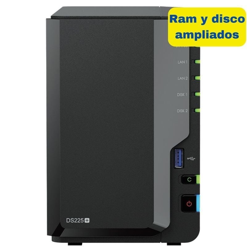 Synology DiskStation DS225+ NAS 2 Bahías - 8TB - 2.5GbE - Ideal para Hogar y Pequeñas Empresas