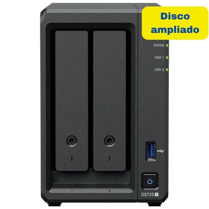 Synology DiskStation DS725+ 2 Bahías 8TB - NAS de Alta Velocidad para Hogar y Empresas