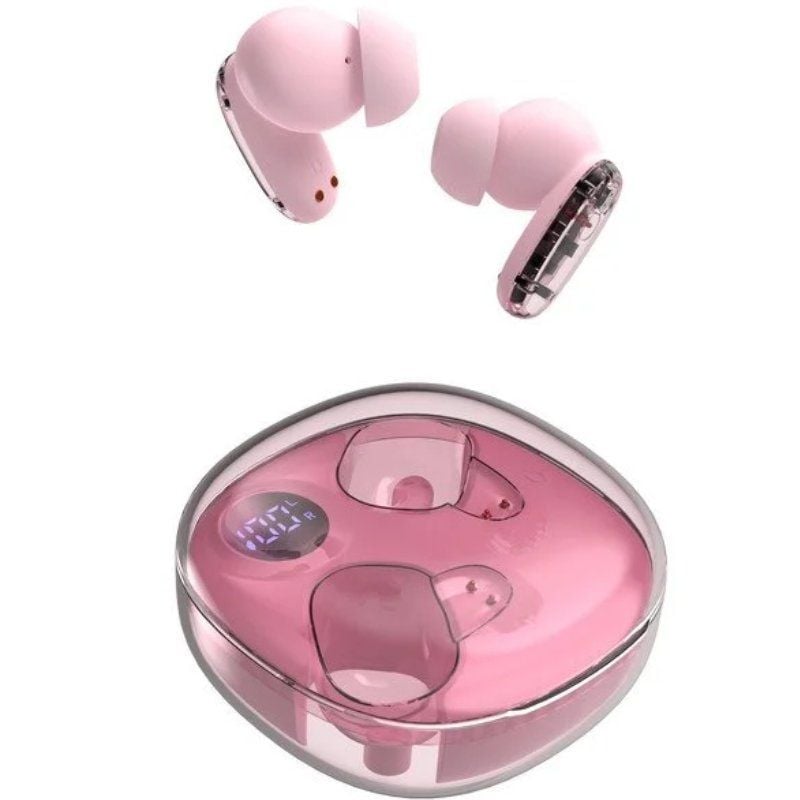 Auriculares Bluetooth Mars Gaming MHIB2 - 24h Autonomía, Estuche de Carga LED y Sonido Inmersivo - Rosa