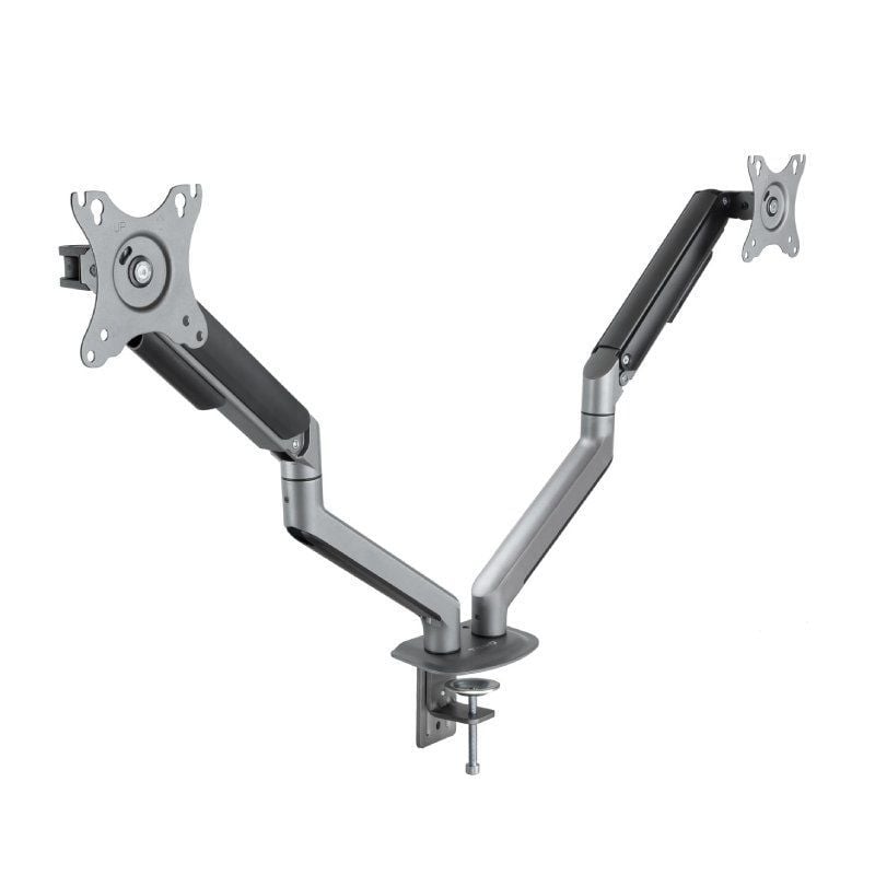 Soporte de Mesa para 2 Monitores TooQ DB4132TNR-G/ Giratorio/ Inclinable/ hasta 9kg
