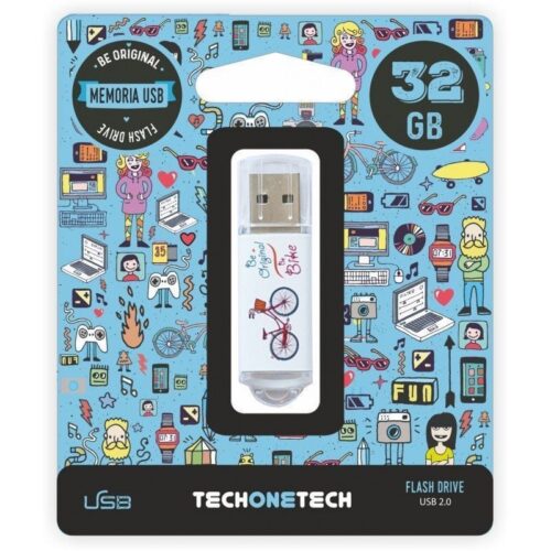 art_tot-be20bike2032gb_1 Pendrive 32GB Metal Tech One - USB 2.0, Ultra Resistente y Portátil